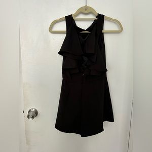 Forever 21 ruffled black romper, size small